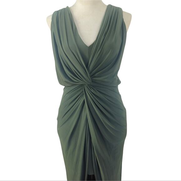 MISA Los Angeles NWT Leza Gathered Maxi Dress Gown‎ in Green Size M NEW - Picture 4 of 11